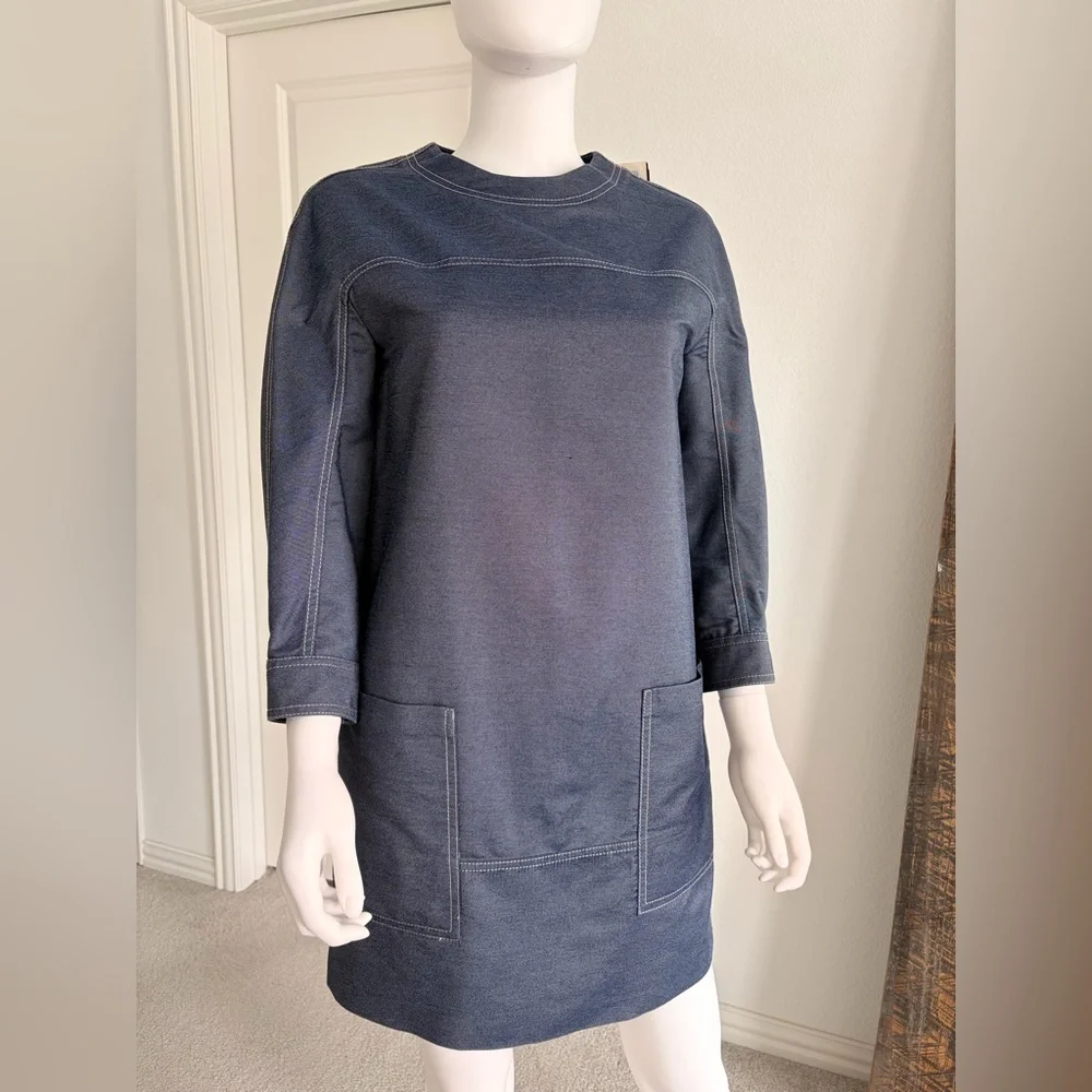 NWT Jason Wu 100% Silk Quarter Sleeve Denim Dress Size 0